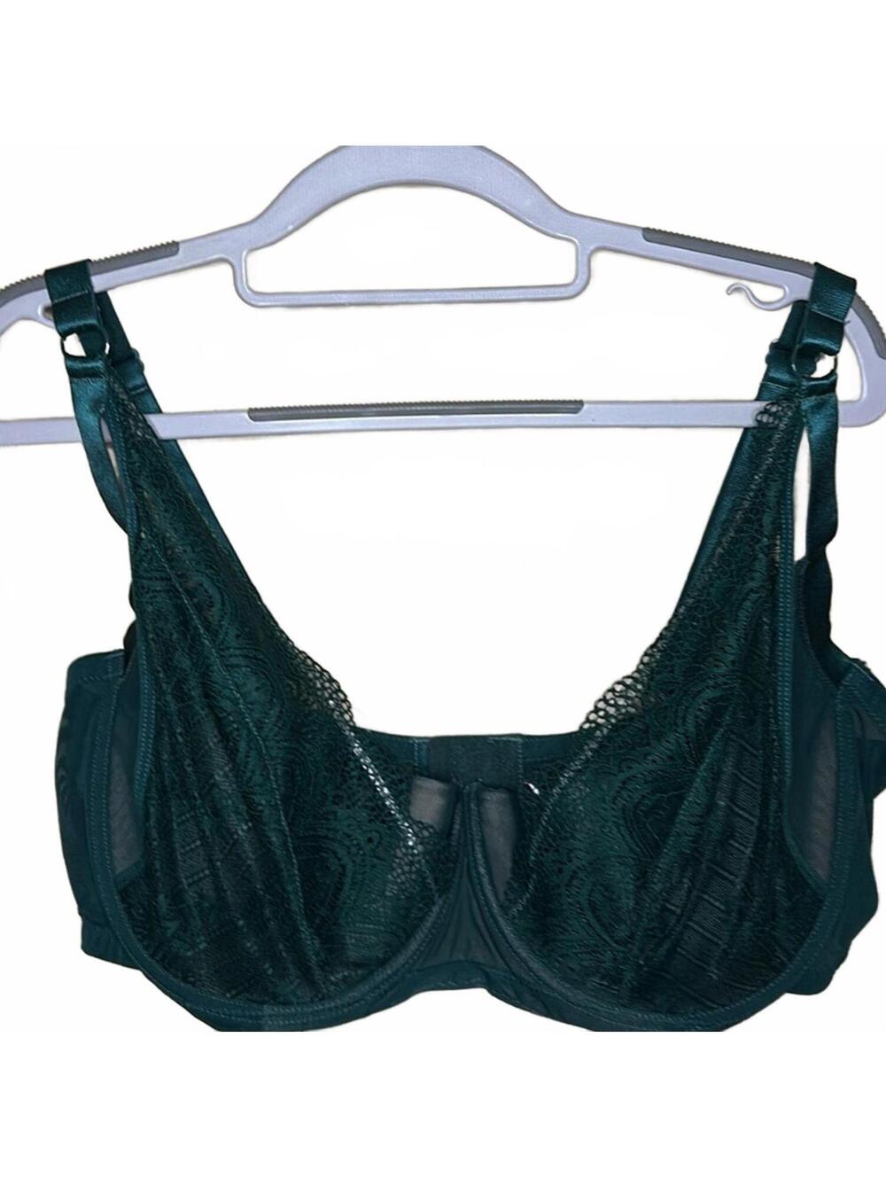 Adore Me Kaia Emerald Green Lace Underwire Bra 44G